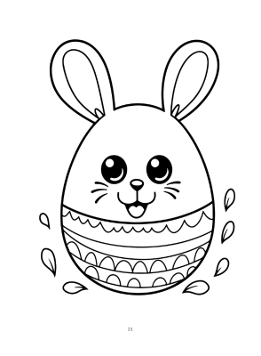 Easter bunny egg coloring page from a children’s coloring book – spring-themed activity for preschool kids