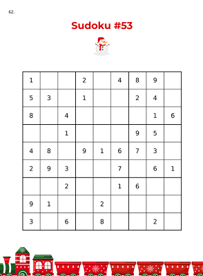 9×9 Sudoku mit höherem Schwierigkeitsgrad aus der weihnachtlichen Sudoku-Challenge für Kinder